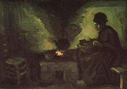 Vincent Van Gogh Peasant Woman Near the Hearth Norge oil painting art